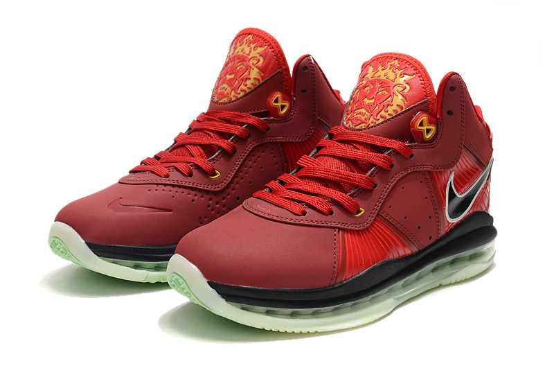 Nike Lebron 8 Red Black Yellow Basketball Shoes
